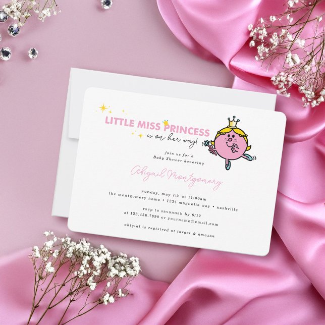Little Miss Princess Baby Shower Invitation (Invitation on simulated pink background)