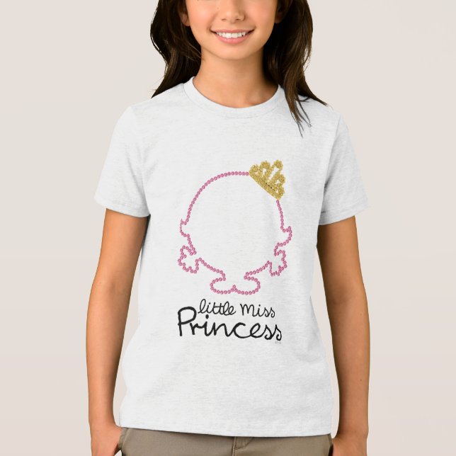 Little Miss Princess | Blank Face Tri-Blend Shirt (Front)
