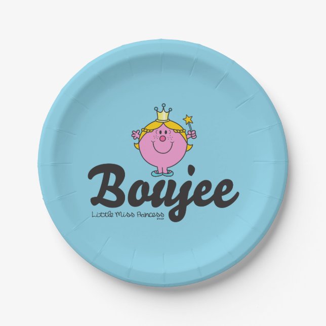 Little Miss Princess Boujee Paper Plates (Front)