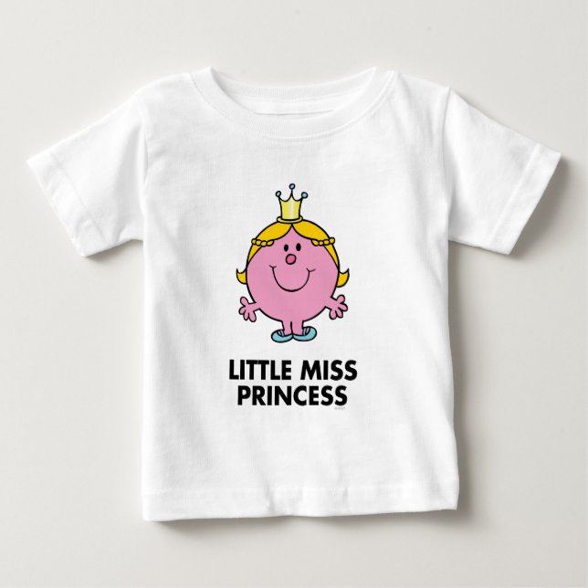 Little Miss Princess | Crown Background Baby T-Shirt (Front)