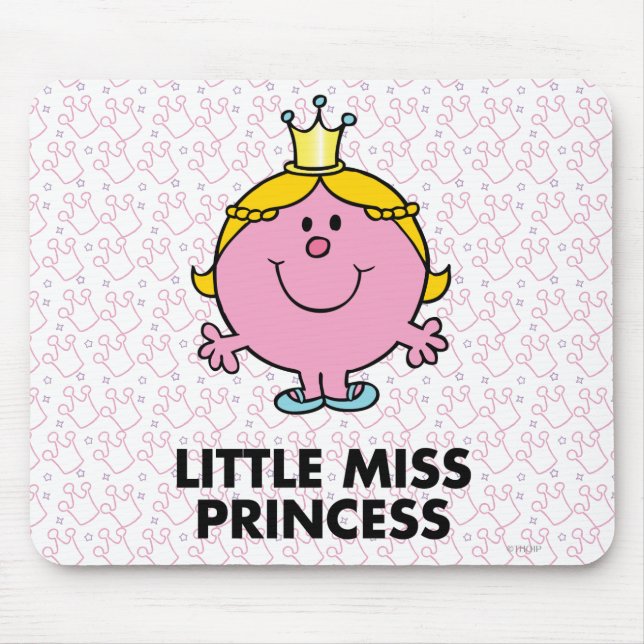 Little Miss Princess | Crown Background Mouse Pad (Front)