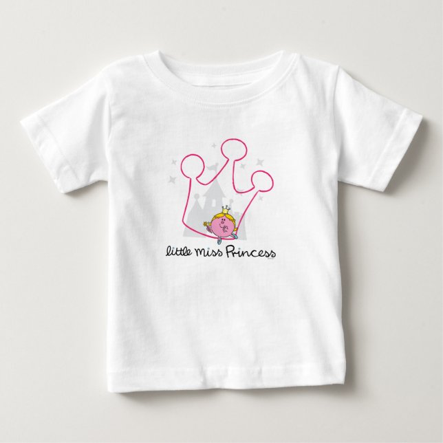 Little Miss Princess | Giant Pink Crown Baby T-Shirt (Front)