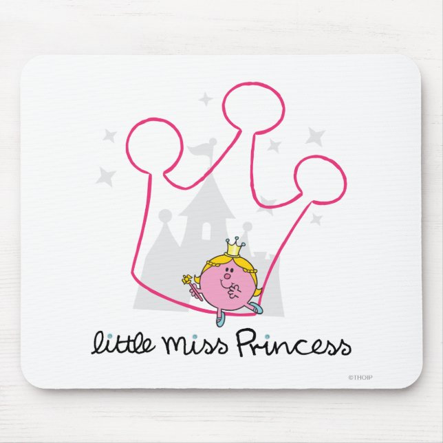 Little Miss Princess | Giant Pink Crown Mouse Pad (Front)