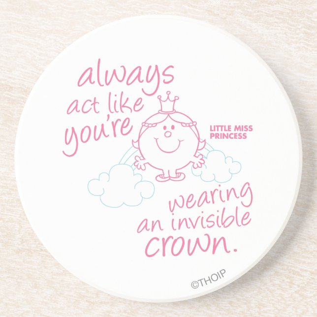 Little Miss Princess | Invisible Crown Drink Coaster (Front)