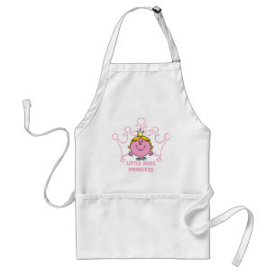 Little Miss Princess Pink Five Pointed Crown Adult Apron