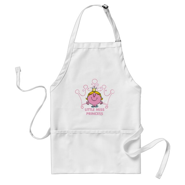Little Miss Princess | Pink Five Pointed Crown Adult Apron (Front)