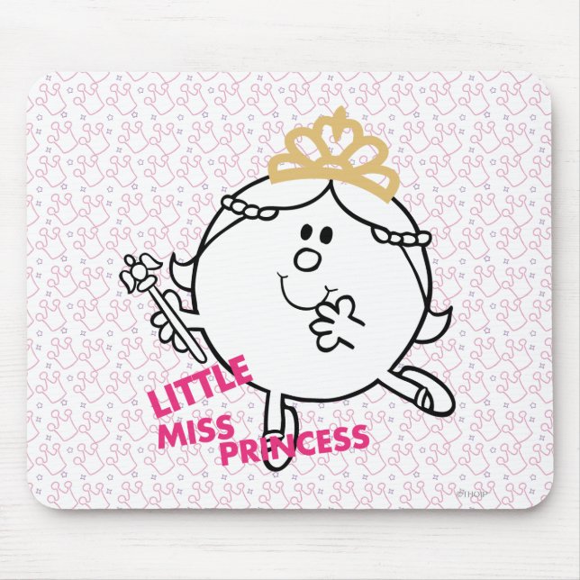 Little Miss Princess | Pink Lettering Mouse Pad (Front)