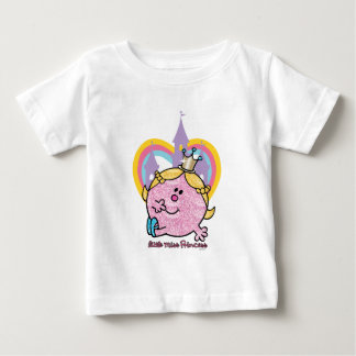 Little Miss Princess Posing With Castle & Heart Baby T-Shirt