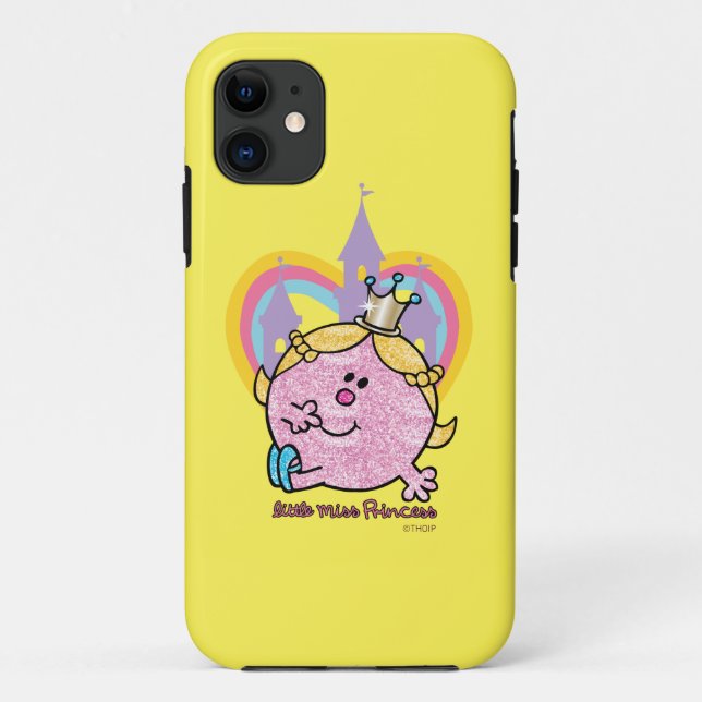 Little Miss Princess Posing With Castle & Heart Case-Mate iPhone Case (Back)