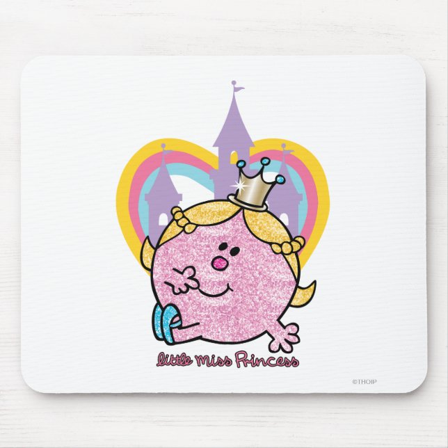 Little Miss Princess Posing With Castle & Heart Mouse Pad (Front)