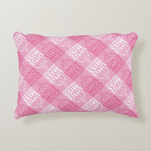 Little Miss Princess | Pretty In Pink Pattern Decorative Pillow (Front)