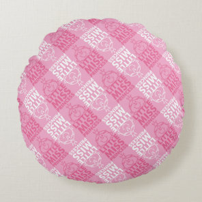 Little Miss Princess | Pretty In Pink Pattern Round Pillow
