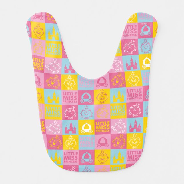 Little Miss Princess | Pretty Pastel Pattern Baby Bib (Front)