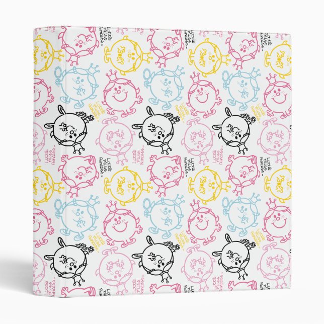 Little Miss Princess | Pretty Pastels Pattern 3 Ring Binder (Front/Spine)