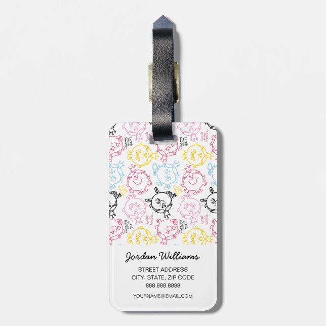 Little Miss Princess | Pretty Pastels Pattern Luggage Tag (Back Vertical)