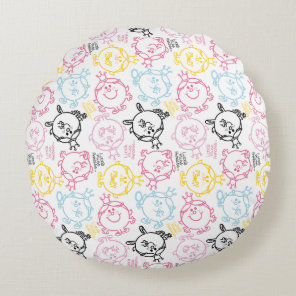 Little Miss Princess | Pretty Pastels Pattern Round Pillow