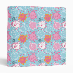 Little Miss Princess Pretty Pink & Blue Pattern 3 Ring Binder