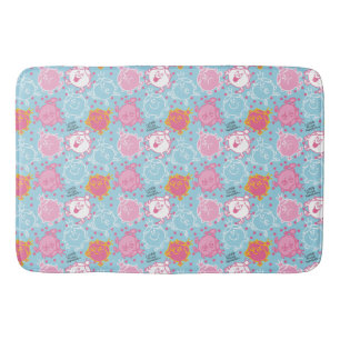 Little Miss Princess Pretty Pink & Blue Pattern Bath Mat