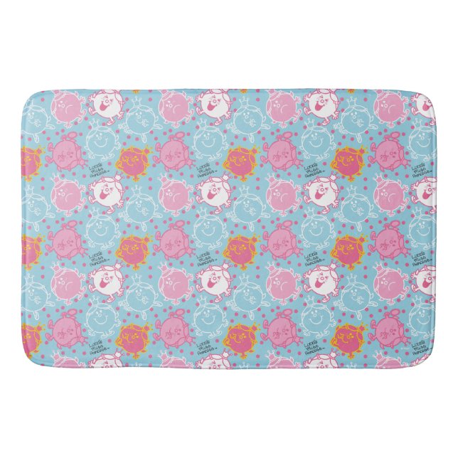 Little Miss Princess | Pretty Pink & Blue Pattern Bath Mat (Front)