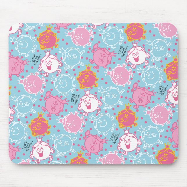 Little Miss Princess | Pretty Pink & Blue Pattern Mouse Pad (Front)
