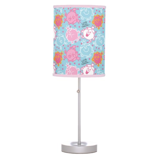 Little Miss Princess | Pretty Pink & Blue Pattern Table Lamp (Front)