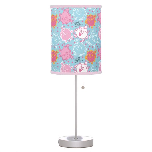 Little Miss Princess | Pretty Pink & Blue Pattern Table Lamp (Left)