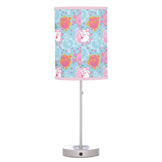 Little Miss Princess | Pretty Pink & Blue Pattern Table Lamp (Back)