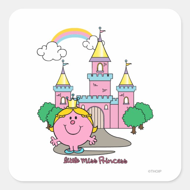 Little Miss Princess | Royal Castle Square Sticker (Front)