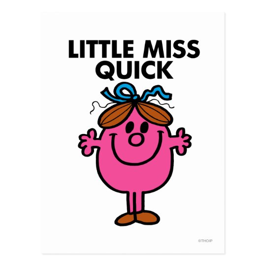 Little Miss Quick | Black Lettering Postcard | Zazzle.com