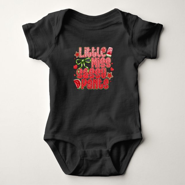 Little Miss Sassy Pants – Watermelon Attitude Baby Bodysuit (Front)
