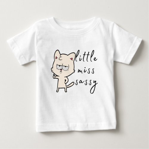 Little Miss Sassy Thumbs Up Cat Baby T_Shirt