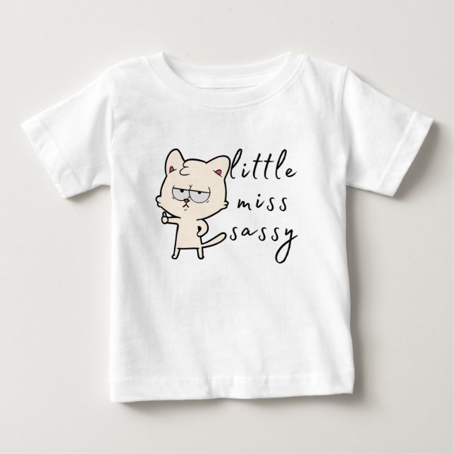 Little Miss Sassy (Thumbs Up Cat) Baby T-Shirt (Front)