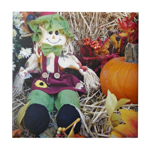 Little Miss Scarecrow Ceramic Tile (Front)