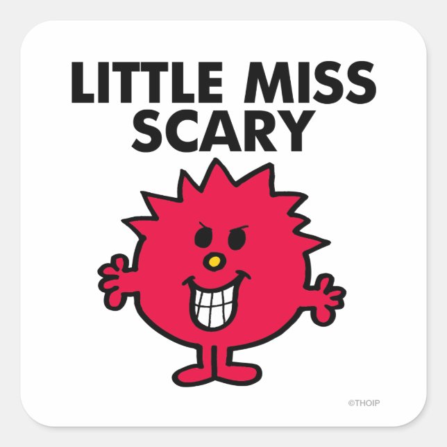 Little Miss Scary | Black Lettering Square Sticker (Front)