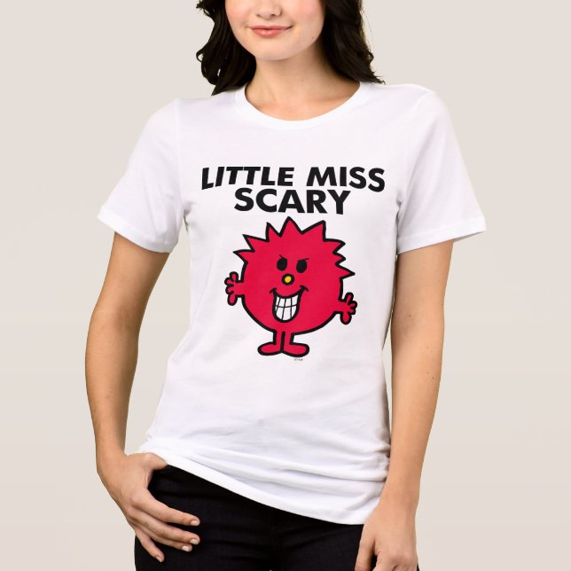 Little Miss Scary | Black Lettering Tri-Blend Shirt (Front)