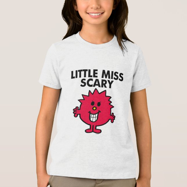 Little Miss Scary | Black Lettering Tri-Blend Shirt (Front)