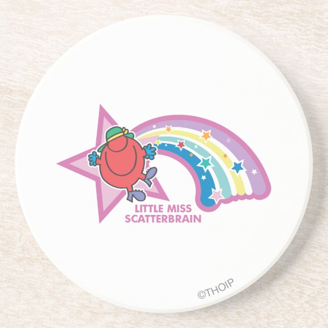 Little Miss Scatterbrain | Rainbow & Stars Coaster (Front)