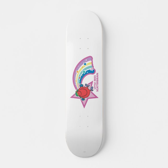 Little Miss Scatterbrain | Rainbow & Stars Skateboard Deck (Front)