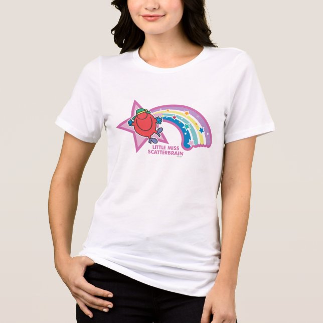 Little Miss Scatterbrain | Rainbow & Stars Tri-Blend Shirt (Front)