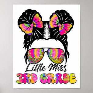 Little Miss Second 3rd Grade Girl Messy Bun Ck To Poster