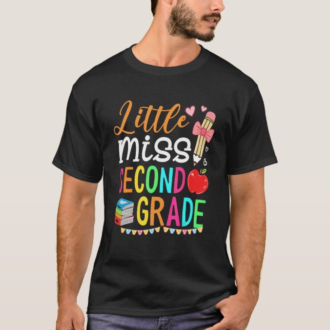 Little Miss Second Grade Cute Back To School Girl  T-Shirt (Front)