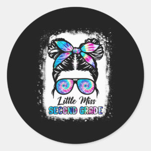Little Miss Second Grade Girl Back To School 2nd Classic Round Sticker