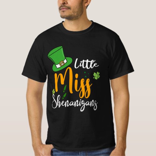 Little Miss Shenanigans St Patricks Day Kids Girls T_Shirt
