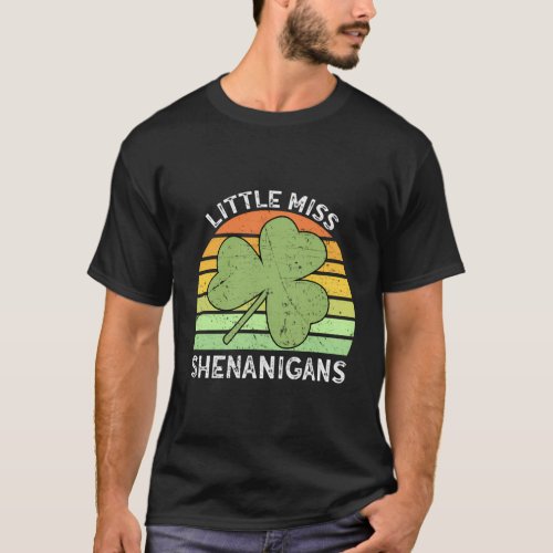 Little Miss Shenanigans St Patricks Day T_Shirt
