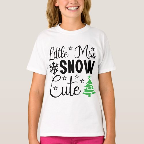 Little Miss Snow Cute T_Shirt