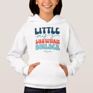 Little Miss Snowman Builder Retro Christmas Hoodie