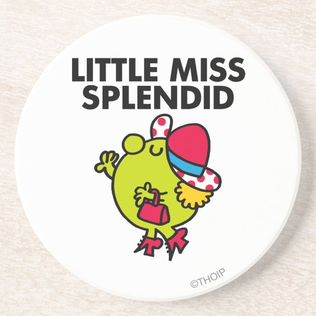 Little Miss Splendid | Black Lettering Sandstone Coaster (Front)