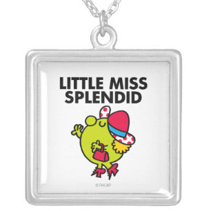 Little Miss Splendid Black Lettering Silver Plated Necklace
