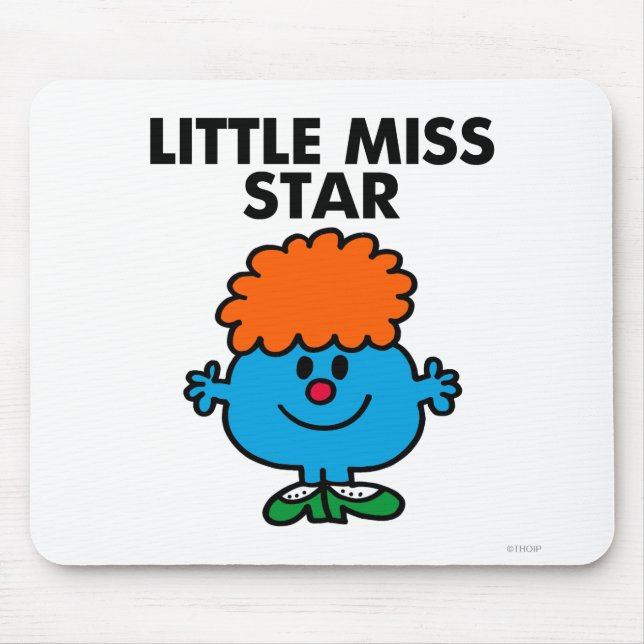 Little Miss Star | Black Lettering Mouse Pad (Front)