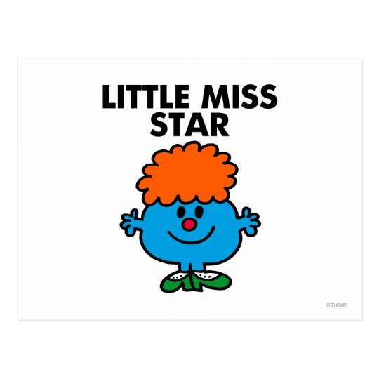 Little Miss Star Black Lettering Postcard